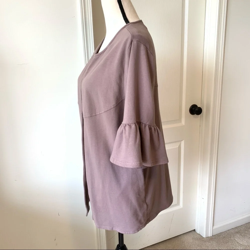 ANYBODY Mauve Ruffled Arm Open Cardigan—SZ. Small - Picture 4 of 12